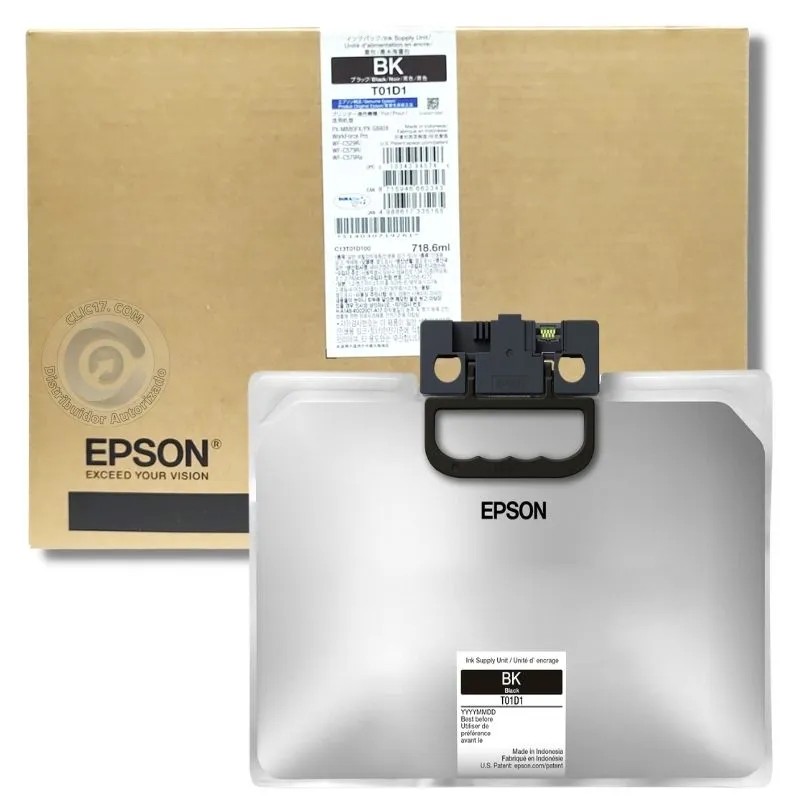 [T01D100] CARTUCHO DE TINTA EPSON NEGRA PARA WF-C579RDTWF, WF-C579RD2TWF, WF-C529RDTW 718.6ML (ALTO RENDIMIENTO - 50,000 PAGINAS)