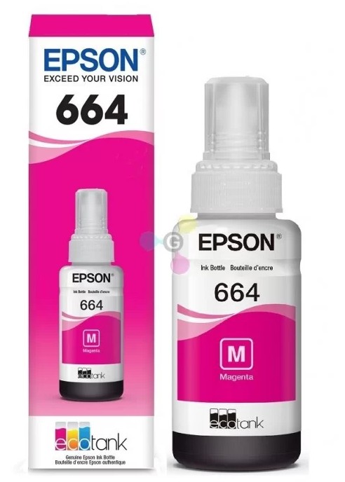 [T664320-AL] BOTELLA DE TINTA EPSON MAGENTA PARA L110, L120, L200, L210, L220, L300, L310, L350, L355, L365, L375, L380, L395, L396, L455, L475, L495, L555, L565, L575, L606, L655, L656, L1300, L1455 70ML (7,000 PAGINAS)