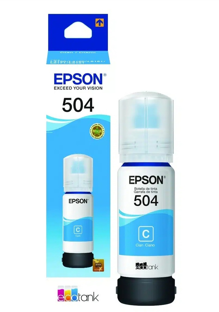 [T504220-AL] BOTELLA DE TINTA EPSON CYAN PARA L6161, L6191, L4150, L4260, L4160, L6171, L6270, L14150 70ML
